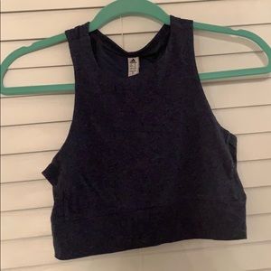 Adidas navy blue crop top tank